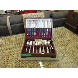 Used silver plate flatware in box