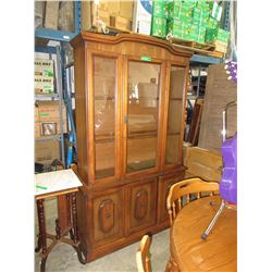 Used china cabinet on a 3 door base