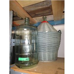 2 Used glass wine making bottles