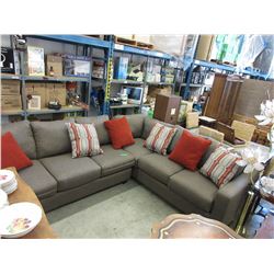 2 Piece sectional sofa with throw cushions