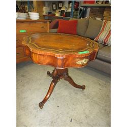 Table with leather top insert