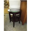 Image 1 : New - Round end table with glass insert top