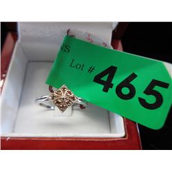 Red Diamond & Sterling Silver ring - size 9