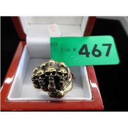 Bronze biker's style skull & fist ring