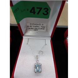 Diamond & Blue Topaz .925 Silver Necklace