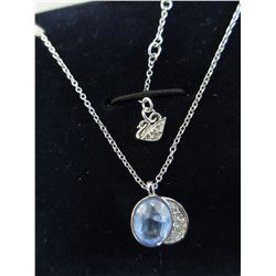 Swarovski Blue & Clear Crystal Necklace