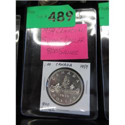 1959 Canadian Silver Dollar coin