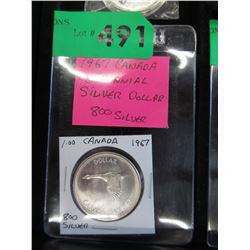 1967 Canada Centennial Silver dollar coin