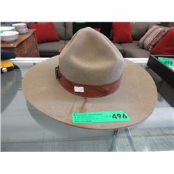 Official RCMP felt hat with leather rim - used