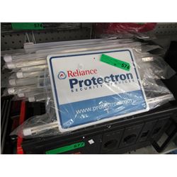 Bag of "Reliance Protection" Security signs.