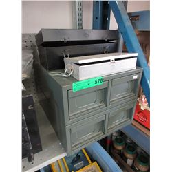 Used metal index card box - 10" x 12" x 16"