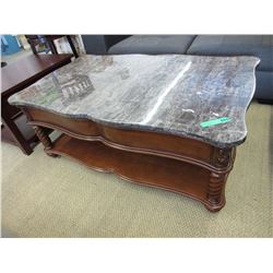 New - Ornate coffee top with a faux marble top