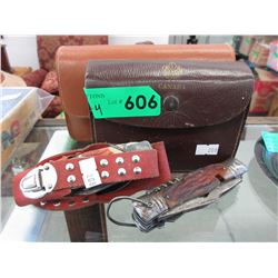 Vintage camping knives &  toiletry set