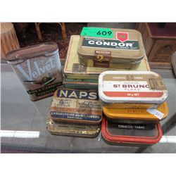 11 Collectible tins - mostly tobacco