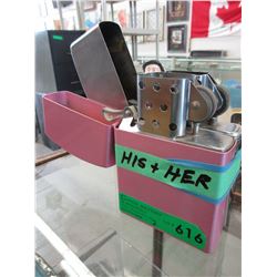 2 Oversized Zippo styled lighters
