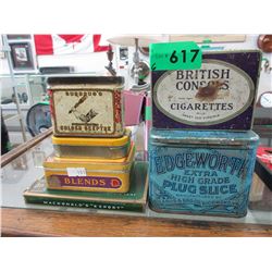 6 Collectible cigarette & tobacco tins