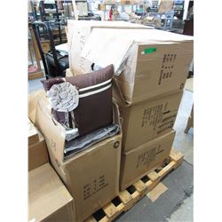 Skid of new decorative throw cushions