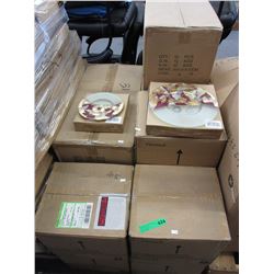 Skid of new decorative glass plates
