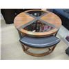 Image 1 : New - Round coffee table with 2 triangular stools