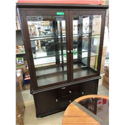 New - China cabinet with glass doors & shelves