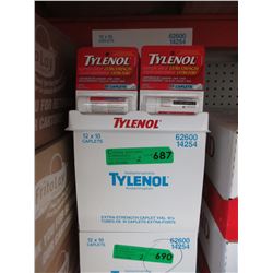 2 Cases of Tylenol Extra Strength caplet vials