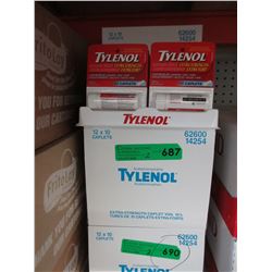 2 Cases of Tylenol Extra Strength caplet vials