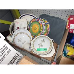 Box lot of china & porcelain household items