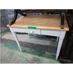 Pine & white children's table with drawer