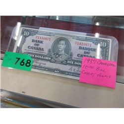 1937 Canadian $10 banknote