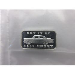 4 x .999 Silver "Rev it Up! 1957 Chevy" Art Bars