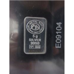 .999 Fine Silver Turkish Mint bar - 5 gram