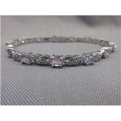 6.02 CT Amethyst & Diamond tennis bracelet