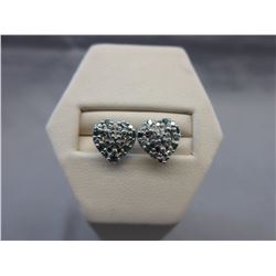 New heart earrings set with 12 round Blue Diamonds