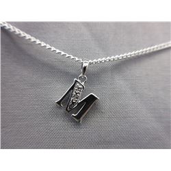 Sterling Silver initial "M" necklace