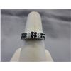 Image 1 : Deep Blue Sapphire Cluster Ring with 6 Diamonds