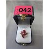 Image 2 : .925 Silver & Gold Estate cut crystal ring