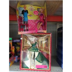 3 Barbies in original boxes.