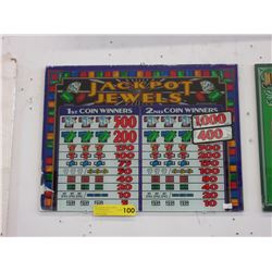 Vintage glass slot machine panel