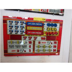 Vintage glass slot machine panel