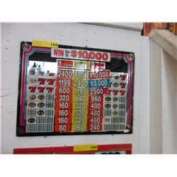 Vintage glass slot machine panel