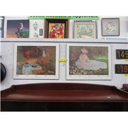 2 Monet prints on board