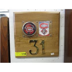Carey Price memorabilia on wall plaque