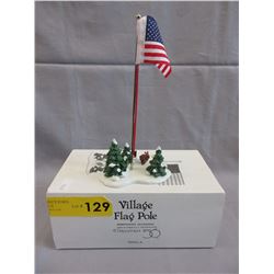 Hand painted ceramic "Snow Village" flag pole