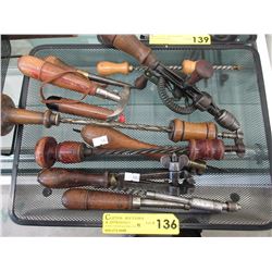 11 Vintage wood handled tools