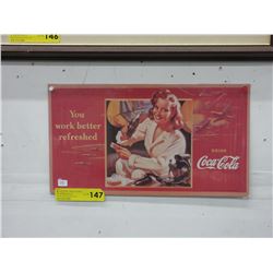 1991 Coca Cola cardboard sign