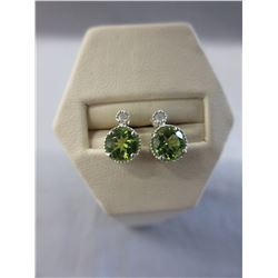 New Peridot & Diamond Sterling Silver Earrings