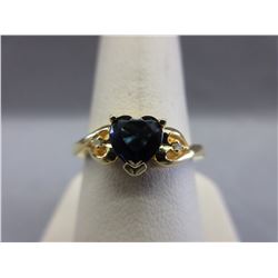 Heart Shaped -  Blue Quartz & Diamond Ring