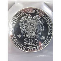2015 Armenian Coat of Arms Coin - Fine Silver