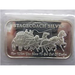 1 Troy oz. Fine Silver "Stagecoach"  Silver Bar