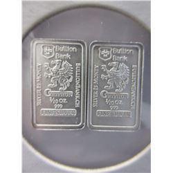 2 Suisse Bullion Bank Silver Gryphon Bars
